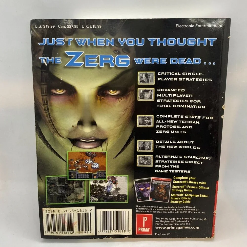 Prima's Official Star Craft Expansion Set Brood War Strategy Guide PC Book